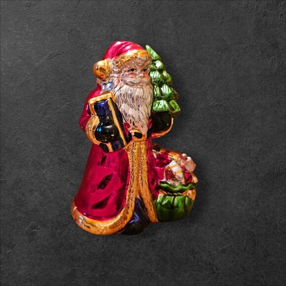 Christmas Fantasy Ltd Wonderland Gift Santa Collection Ceramic Santa 5" Metallic - Picture 4 of 7